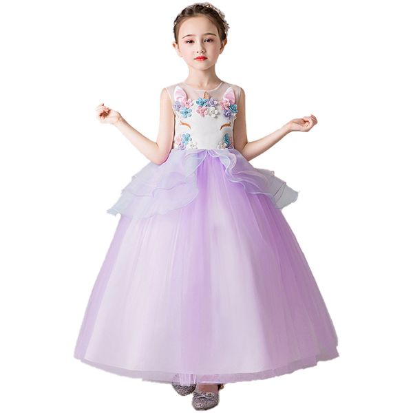 

2019 новый дизайн маленькая девочка принцесса платье партии лето длинное платье, Red;yellow