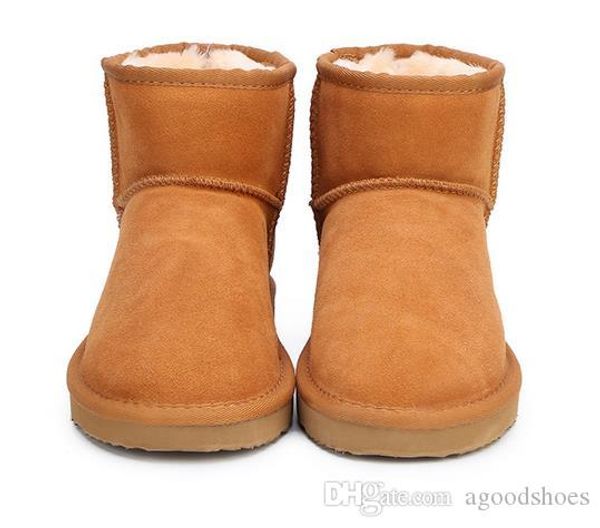

sell winter classic short mini 58541 snow boot women popular australia genuine leather boots fashion women's snow boots, Black