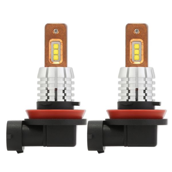 

nighteye h8 led fog light bulb 60w 1800lm dc12v-24v 6000k copper heat conduction white led fog light headlight bulbs - 2 pcs