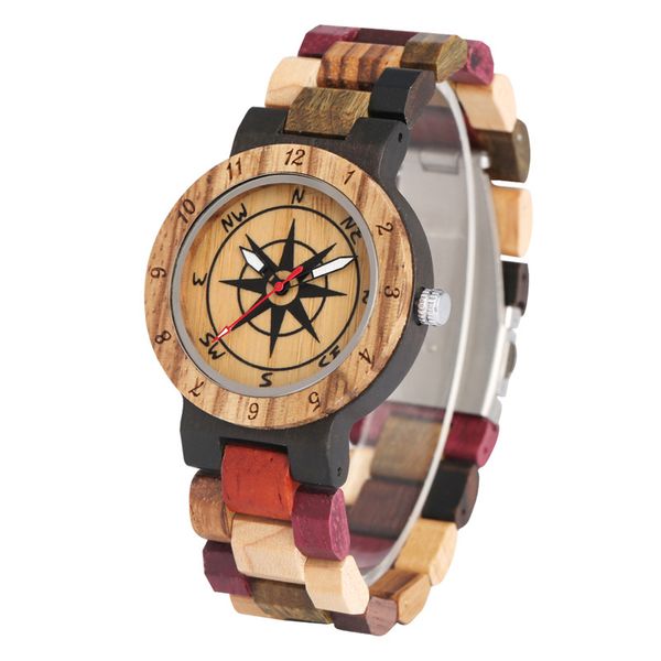 

display watch for handmade natural compass wrist dial design wood analog watches mens womens quartz couple casual wristwatch wooden ban dprv, Slivery;brown