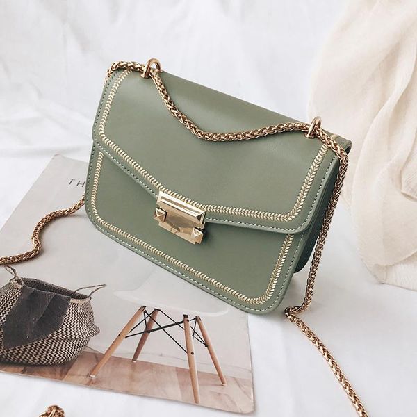 

дизайнер-2019 lady mini plain широкий плечевой ремень цепочка сумка pu наплечная сумка cross body bags messenger bag heika/4