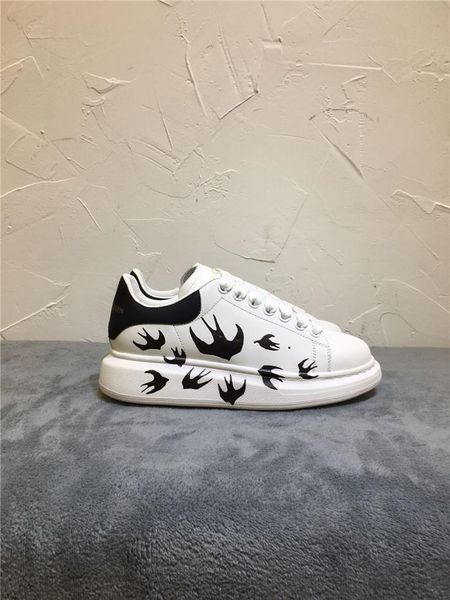 

new high-end brand 3d printing couple white shoes lace-up printing fashion wild casual sports shoes shoes 24, Black