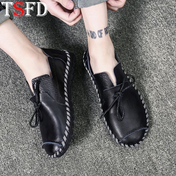 

ultralight sneakers for men shoes loafers moccasins for men slip-on leather shoes summer new plus size 38-50 wild black flats y5