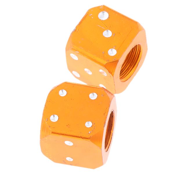 

2 pcs blue dice tire air valve stem caps car truck bike atv wheel rims