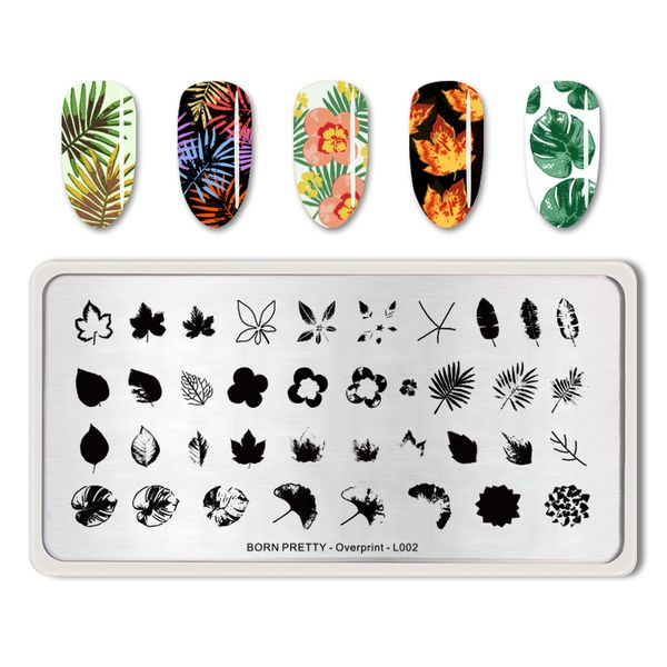 

born pretty nail stamping plate rectangle nail art stamp image print template diy design overprint-l002, White