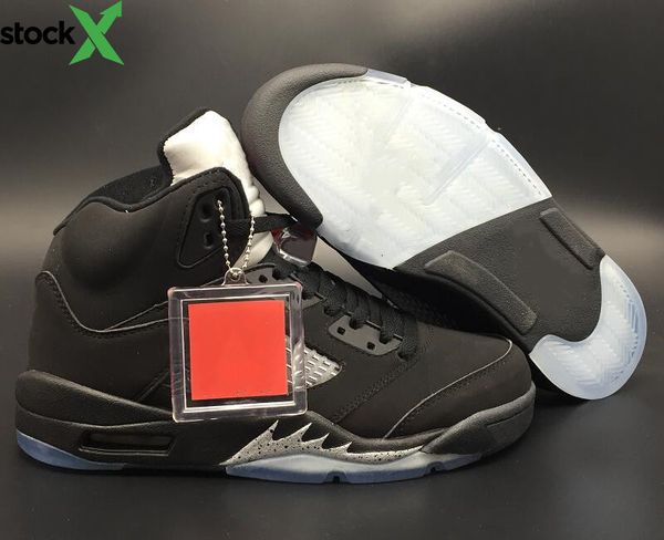 

classic 5 og black fire red metallic silver white designer basketball shoes release v black metallic fashion sports sneakers with box
