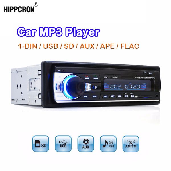 

hippcron hp mp3 player fm car radio stereo audio music usb sd digital bluetooth with in dash slot aux input