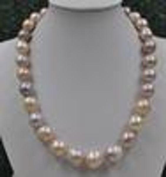 

fine pearls jewelry natural rare multicolor 15mm kasumi pearl necklace, Silver