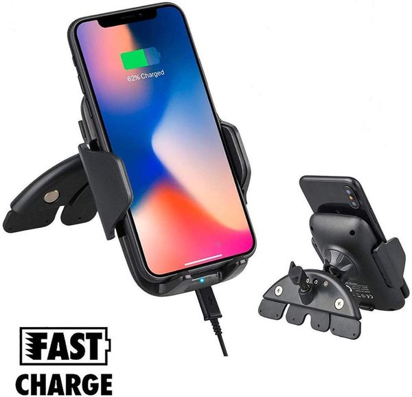 

fimilef 10w car holder qi wireless charger for iphone x 8 plus phone charging cd slot mount holder fast charging for samsung