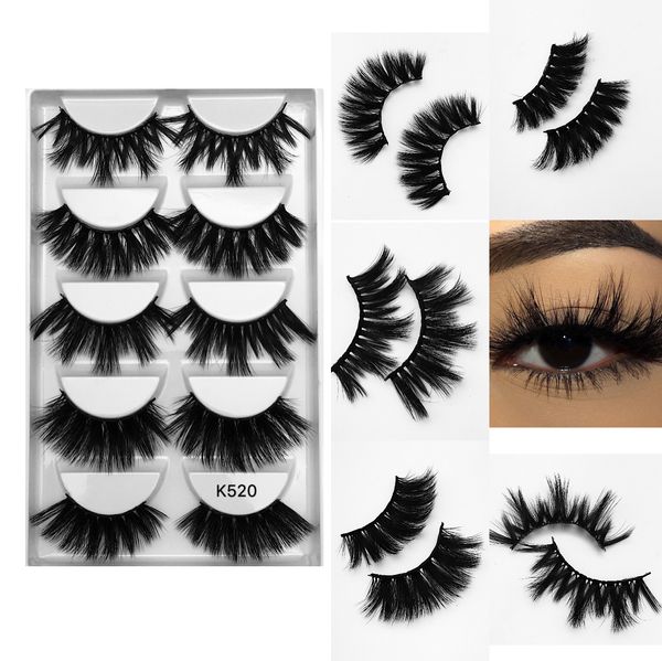 

new 5pairs 3d thick mink eye lashes handmade long 25mm 8 styles dramatic mink hair eyelashes false eyelash