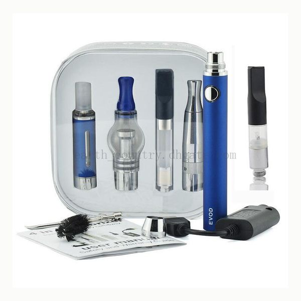 

Evod 4 in 1 Battery Starter Kit 4in1 Multiple Vaporizer Vape Pen EVOD Battery 1100/900/650mah MT3 Dry Herb WAX DHLship