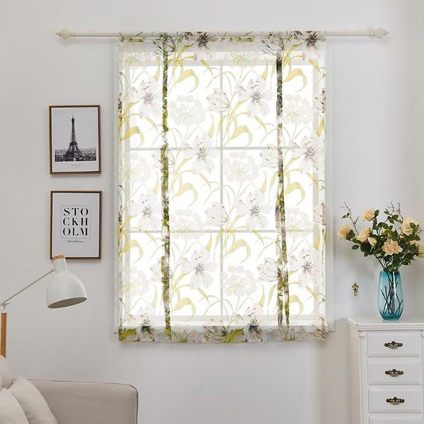 

hobbylane простой цветочная печать semi-затенение короткого занавеса для украшения витрины