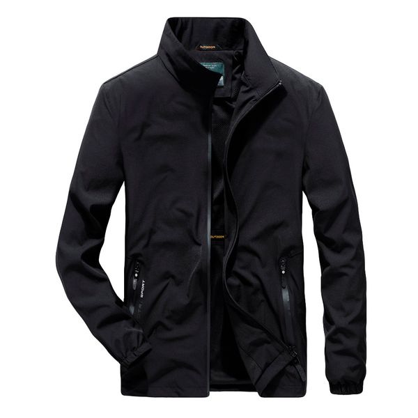 

jacket men autumn winter casual breathable plus size solid men's sweatshirt bomber jacket outdoor sport quick-drying coat, Black;brown