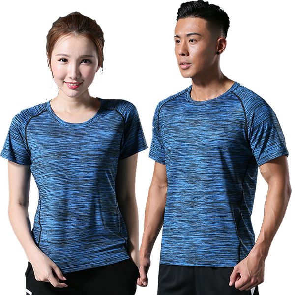 

men and women couple models quick-drying t-shirt fitness running sports fashion casual fat guy large size sleeves round neck short sleeves, White;red