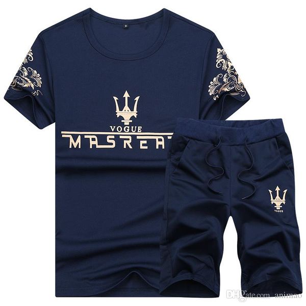 

летние мужчины повседневная футболка младший студент спортивная беговая рубашка топ и шорты из двух частей костюм vogue letter sportwear, Gray