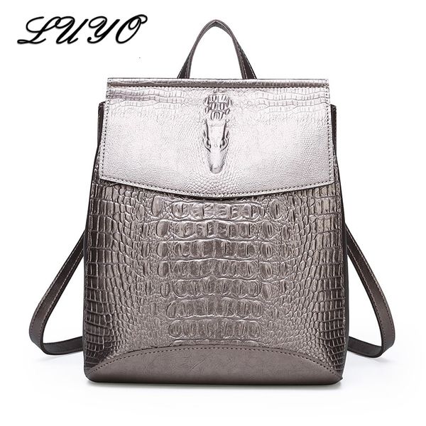 

fashion alligator backpack school women crocodile leather female backpacks mochila feminina rucksack mujer bagpack