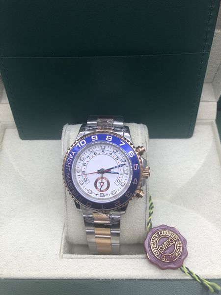 

С оригинальной коробке оптом - керамическая рамка 44 мм II 116681 розовое золото / сталь автоматические мужские спортивные часы мужские наручные часы