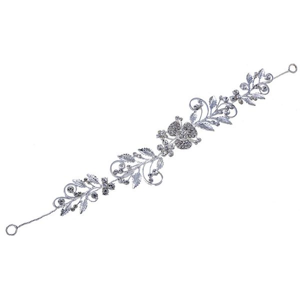 

wedding party 30x4cm hair jewelry beaded flower leaf headwear of bride crown diamond headwear for bride acting initiation graduation rs-270, Slivery;golden