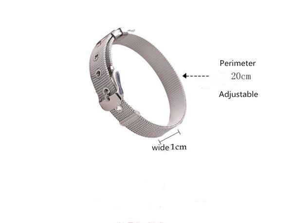 

explosive accessories european and american fashion designers mesh band bracelet exquisite simple personality couple simple stainless steel, Black