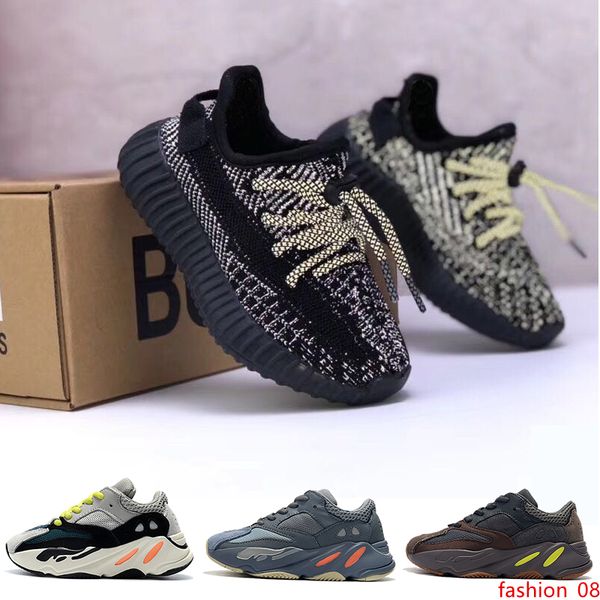 

kids designer running shoes kanye west 700 v3 wave runner 3m reflective kid trainers boy girl sneakers children athletic shoes 26-35