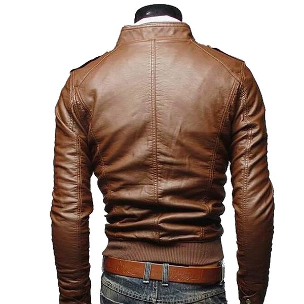 

leather jackets for men fashion motorcycle men 's jacket outwear spring autumn winter long sleeve male pu jacket, Black