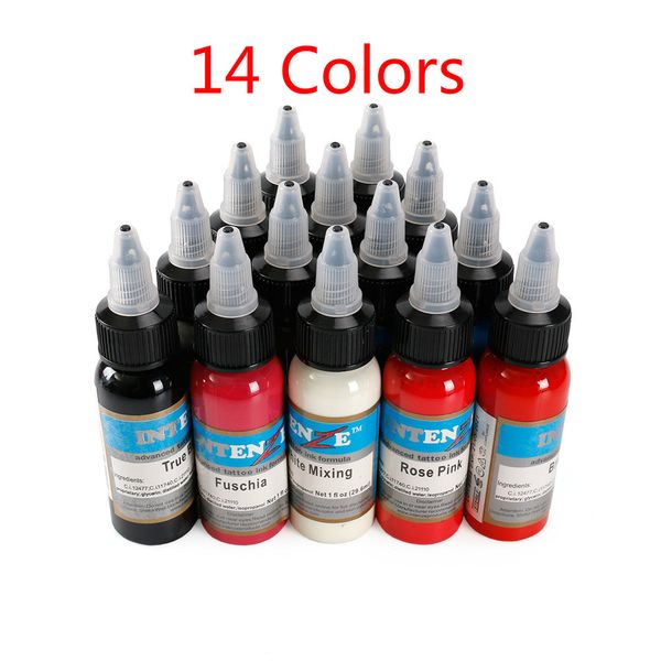 

14 colors 30ml tattoo ink set permanent makeup art pigment tattoo paint for eyebrow eyeliner lip total inktattoo supplies