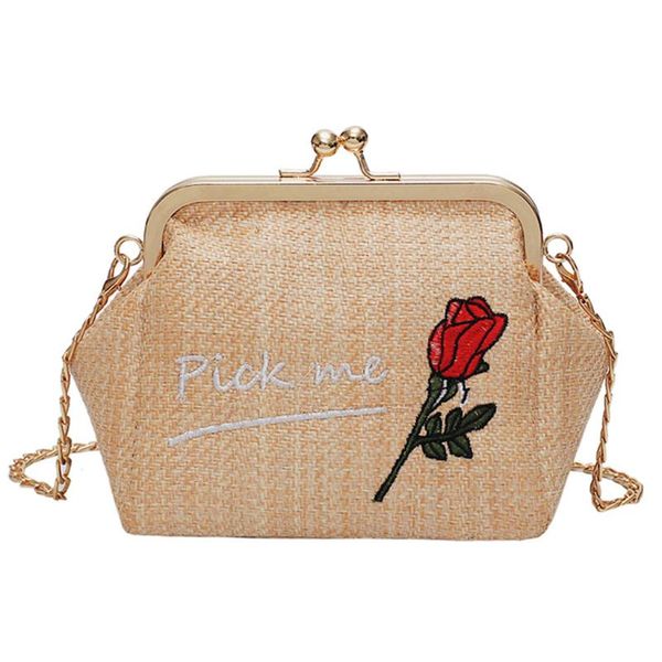 

handbags women bags fashion women weave embroidery rose stripe bucket bag crossbody bag shoulder bolso mujer