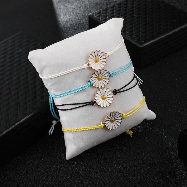 

4pcs/lot sunflower design bracelets friendship sister gifts bracelet team work souvenir handmade crafts girls fashion floral jewelry, Golden;silver