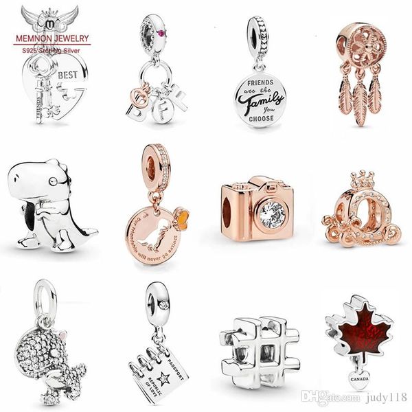 

2019 new autumn 925 sterling silver catcher charms dinosaur bead friends are family pendant charm fit beads bracelet necklace diy jewelry, Bronze;silver