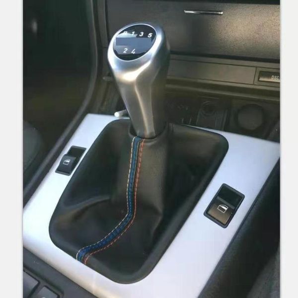 

car shift gear stick manual handbrake gaiter shift knob black leather boot car-styling for 3 series e30 e34 e36 e46 m3 z3