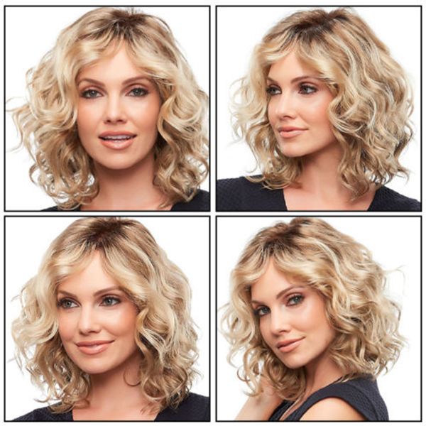 

40cm women short curly wavy wig synthetic hair party cosplay full wigs, Black