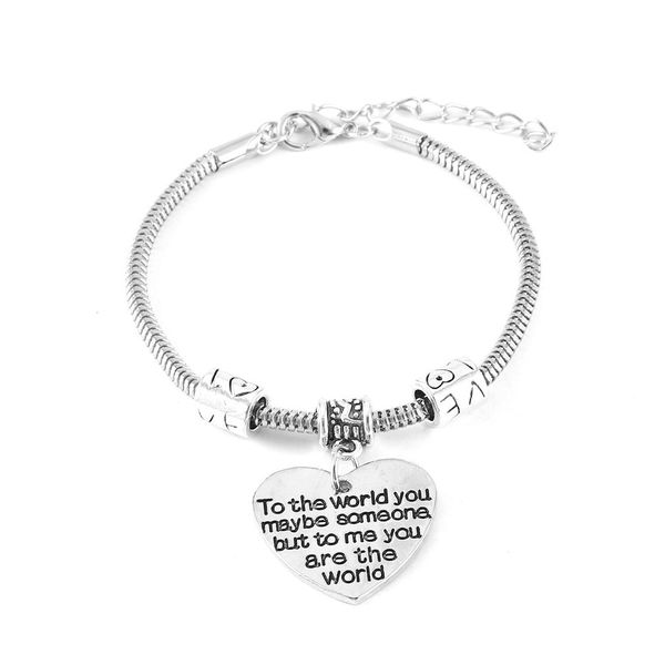 

stylish alloy link bracelets family members pattern rhinestones pendant bracelet charm women bangle hands decoration jewelry, Black