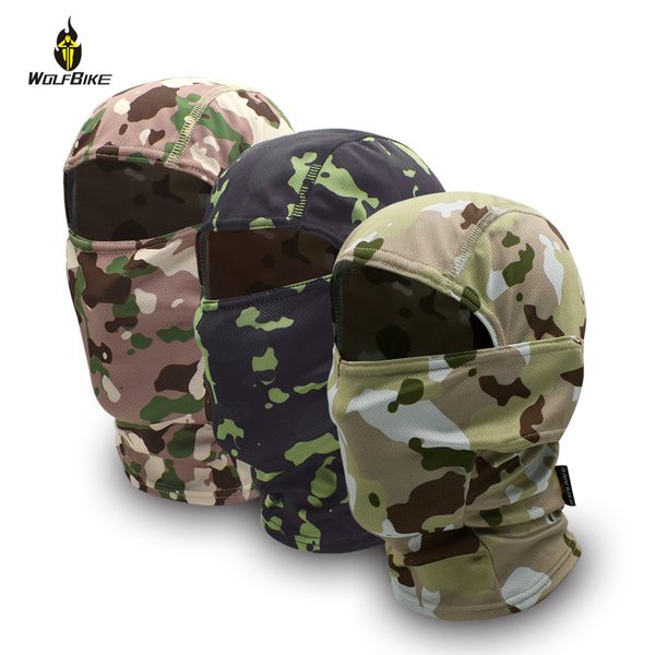 

wolfbike camouflage 3d cycling face shield mask bike bicycle motorbike helmet scarf caps ski balaclava mask summer, Black