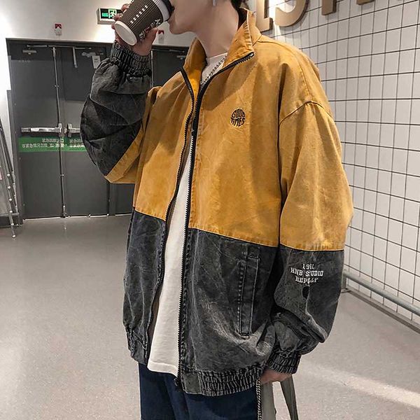 

korean style men jackets 2020 new hip hop embroidery coats japanese man's casual loose jacket 5xl, Black;brown