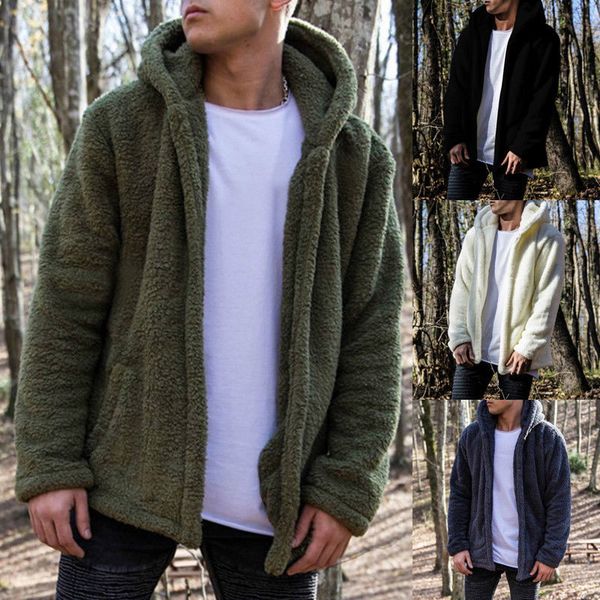 

Meihuida Casual Autumn Winter Mens Parkas Hot Sale Fur Hoodie Coat Slim Fashion Fur Lining Warm Parka Pocket Design Wholesale
