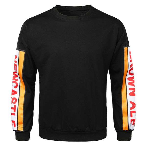

fashsiualy new fashion letter sweatshirts men oversize long sleeve o-neck sweatershirt blouse summer for men 2019 casual, Black