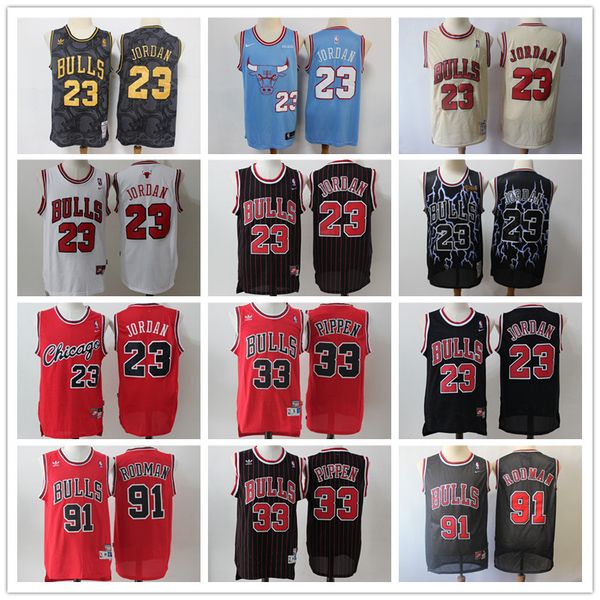 

mens chicago bulls 23 michael jordan throwback jersey dennis 91 rodman scottie 33 pippen black shorts basketball jerseys