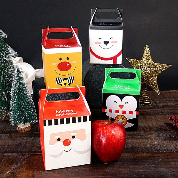 

12pcs, christmas apple gift set, candy bag tote bag kindergarten snack box nougat, santa claus, elk, penguin, bear, party decor