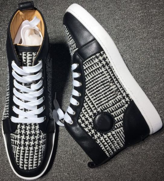 

роскошные высокие шипы кроссовки обувь для женщин мужчин красное дно повседневная ходьба идеальные заклепки скейтбординг дизайнерская спорти, Black