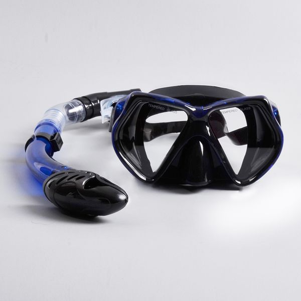 

diving mask snorkel full dry breathing tube scuba diving goggles toughened glasses masks suit silicone swimming pool equipment