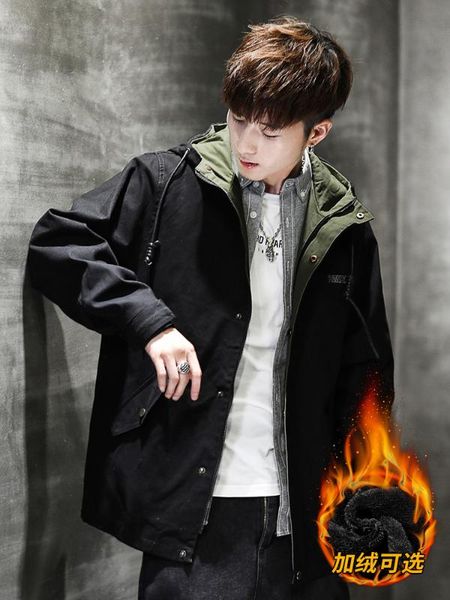 

black jackets men's autumn modern winter flocking casual tools clothes zippers fashion waterproof spring outdoor clothes gg50jk, Black;brown
