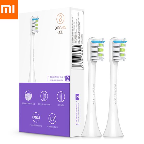

original xiaomi soocare x3 2pcs soocas replacement electric toothbrush head for soocas / xiaomi mijia soocare x3 brush head