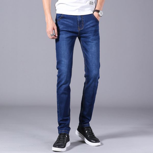 

2019 jeans men straight pants men's classic jeans male denim designer trousers casual chic fashion pants elasticity blue