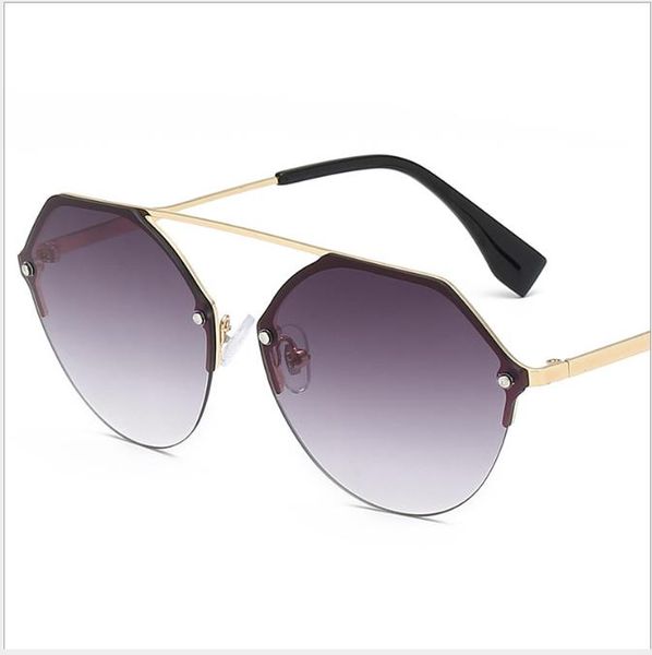 

european and american trimmed metal leg sunglasses frameless marine film men and women fashion sunglasses, White;black