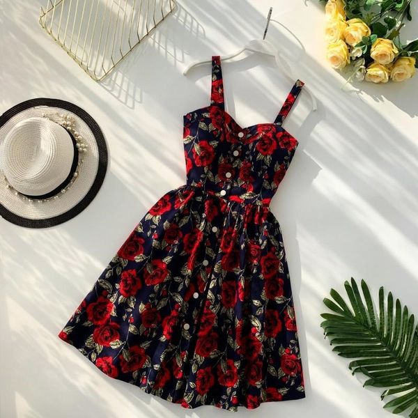 

2019 small fresh dress chest printing high waist skirt, Black;gray