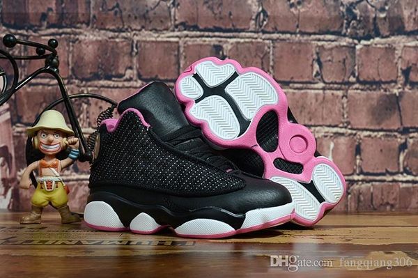 

designer baby 13 kids basketball shoes youth children's athletic 13s sports shoes for boy girls shoes size:28-35, Black