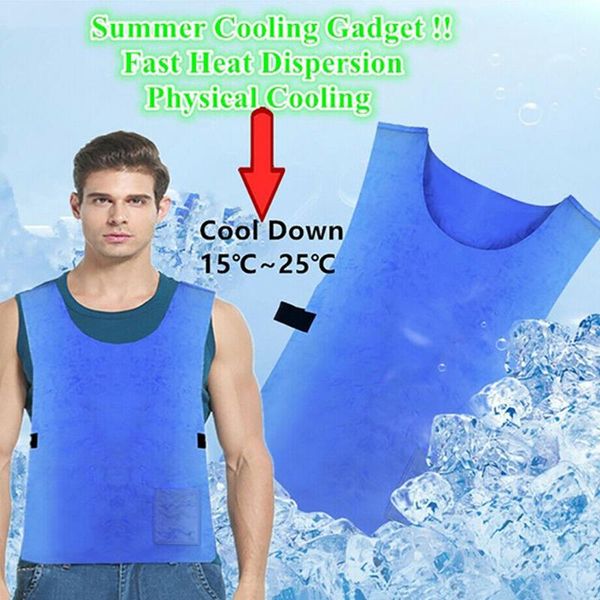 

2020 new summer cooling vest heat dissipation pva waterproof fabric vest high temperature outdoor sports work vests, Gray;blue