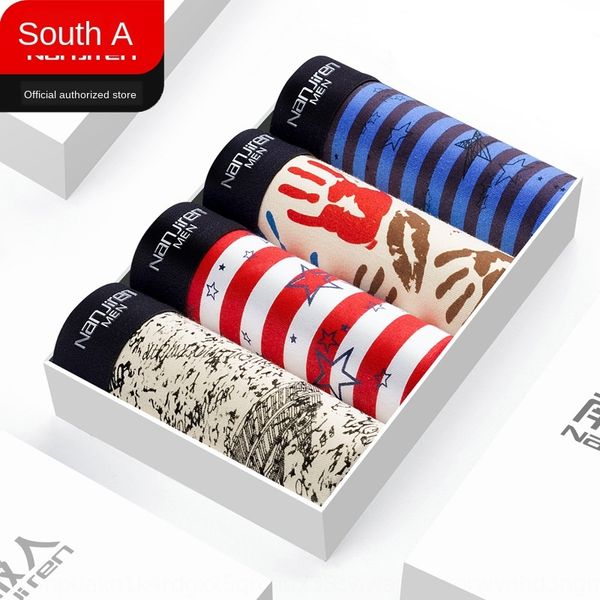 

uoclp antarctic men's underwear modal printed boxer pants underwear shorts and shorts student large size viscose four-corner short pant, Black;white