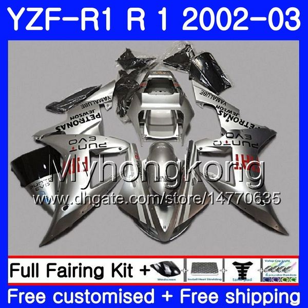Karosserien für Yamaha YZF-1000 YZF R 1 YZF R1 2002 2003 Karosserie 237HM.38 YZF 1000 YZF-R1 02 YZF1000 Rahmen glänzend silber alle YZFR1 02 03 Verkleidung