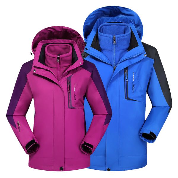 

winter couple's raincoat jacket both sets of men's and women's plus-sized cold thick plus velvet mountaineering men's an, Blue;black